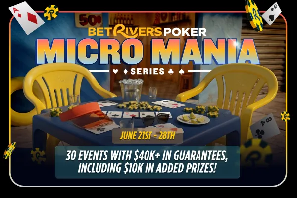 Imagen promocional de la serie de póker en línea BetRivers Micro Mania