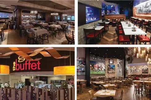 Oferta gastronómica de Northfield Park Racino con varias opciones de restauración