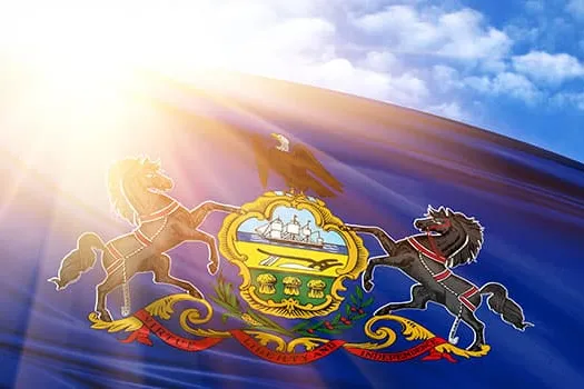Bandera de Pensilvania en una imagen ilustrativa sobre un premio de lotería estatal
