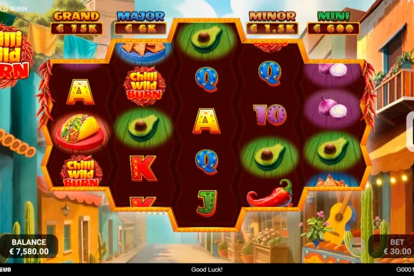 Otra vista de la interfaz de la slot Chilli Wild Burn para móvil y escritorio