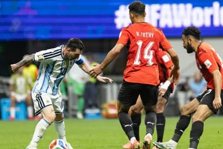 Lionel Messi durante un partido del Mundial entre Argentina y Egipto