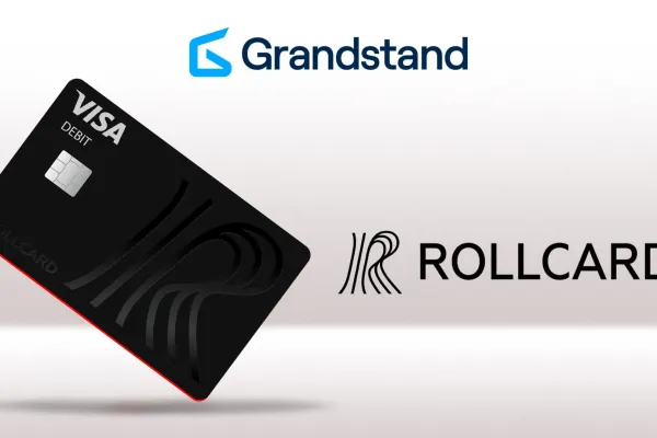 Imagen promocional de la tarjeta Rollcard presentada por Grandstand para usuarios de apuestas deportivas y casino