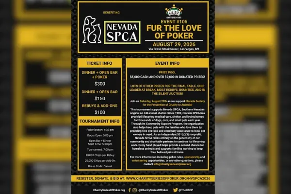 Imagen promocional de CSOP para el evento benéfico de póker