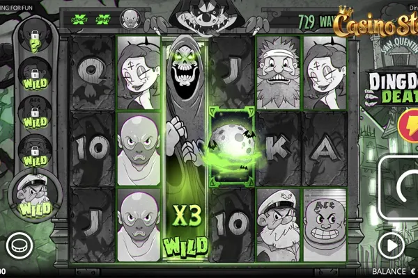 Imagen promocional de la tragaperras Ding Dong Death de Nolimit City con estética de caricatura oscura