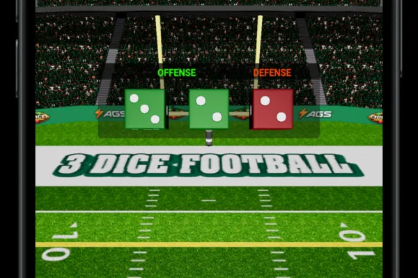 Pantalla promocional del juego 3 Dice Football de AGS Interactive