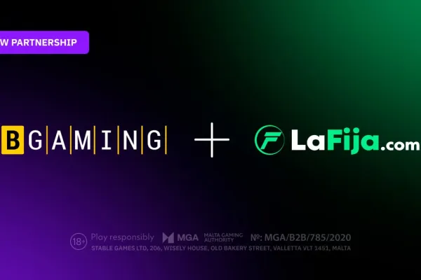 Imagen de la alianza entre BGaming y LaFija.com para distribuir juegos de casino online en Perú